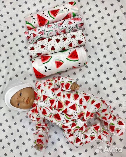 Пеленки для новорожденных фрукты
