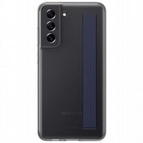 Чехол Slim Strap Cover для Samsung S21 FE тём.сер