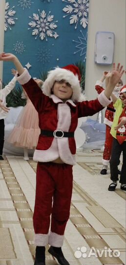 Новогодний костюм для мальчика деда мороза 110