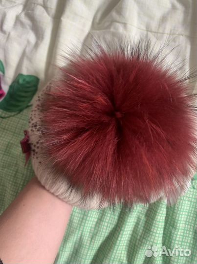 Шапка для девочки со стразами pulka