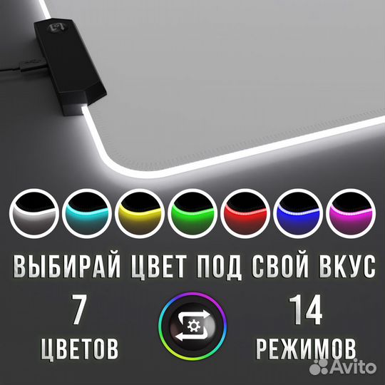 Аниме 4 Игровой коврик для мыши и клавиатуры с RGB