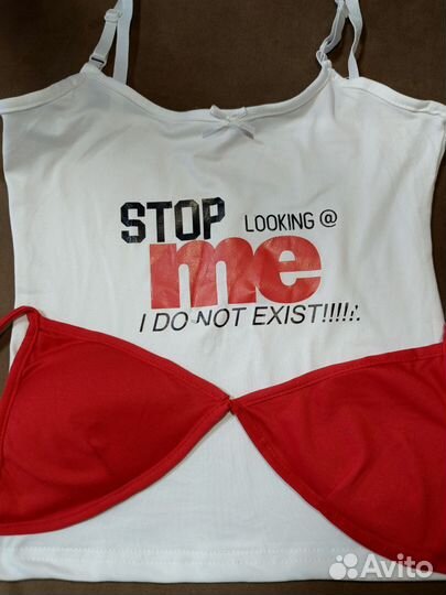 Топ y2k белый на бретелях S