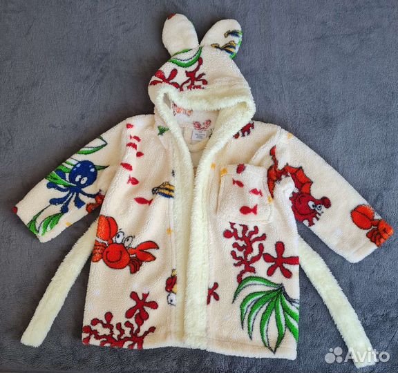 Халат теплый детский на 1-2 года