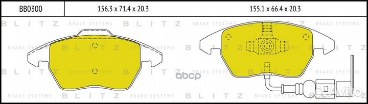 Колодки тормозные blitz BB0300 (1K0698151)