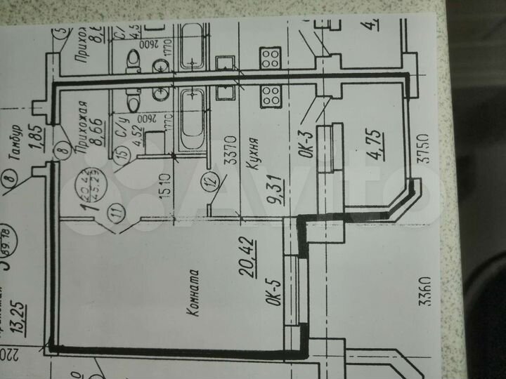 1-к. квартира, 42 м², 4/5 эт.