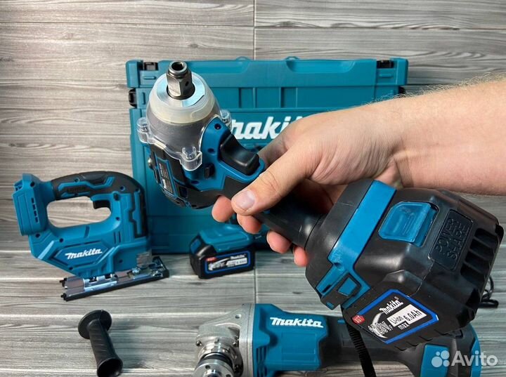 Набор макита 4 в 1 с лобзиком + 2 АКБ Арт:444
