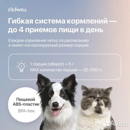 Автоматическая кормушка для кошек и собак zoowell