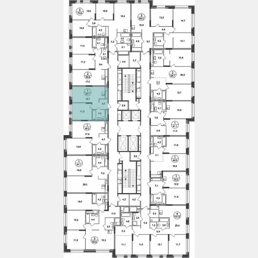 1-к. квартира, 36,7 м², 19/20 эт.