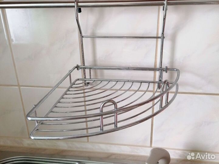 Полка на рейлинг угловая, держатель для подвешиван