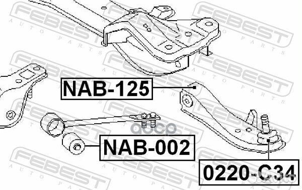 Сайлентблок febest NAB-125 (54501-70T00)