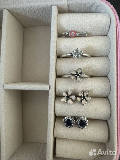 Pandora серьги кольца