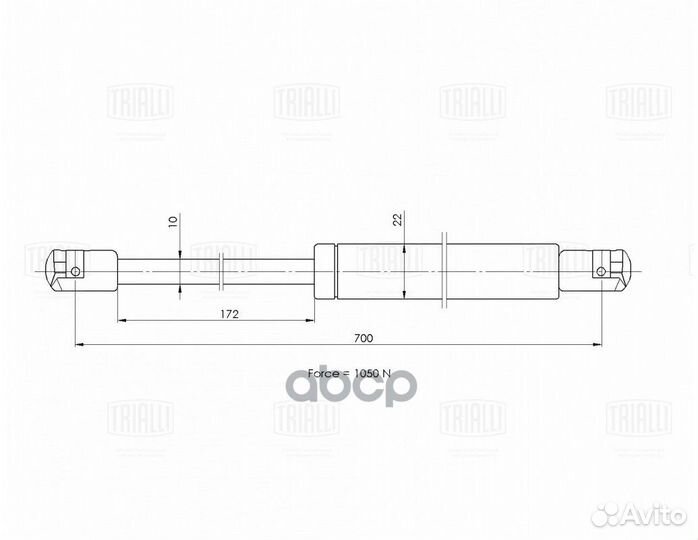 Амортизатор (упор) для а/м Citroen Jumpy (07)