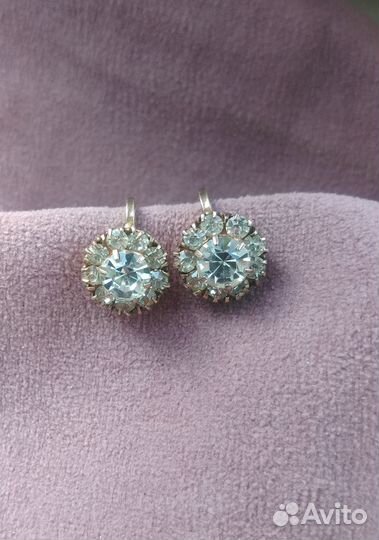 Серьги-клипсы малинки СССР винтаж