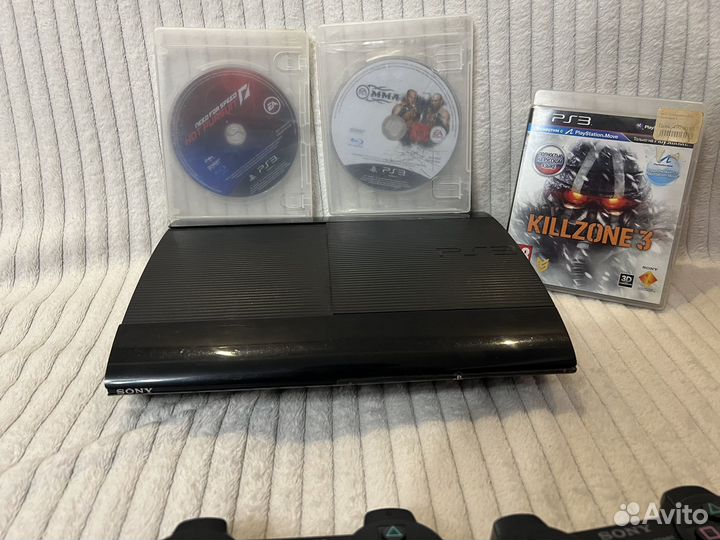 Прошитая Sony Ps3 Super Slim 500Gb 2 Джойстика