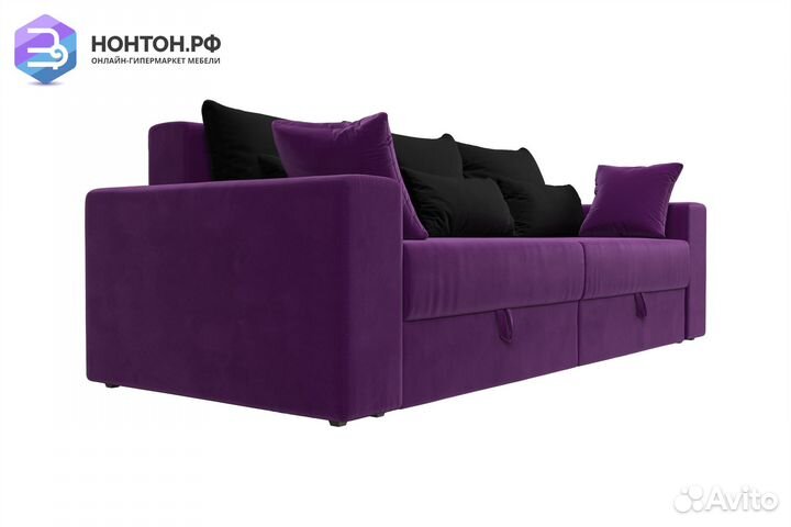 Диван еврокнижка Майами микровельвет фиолетовый