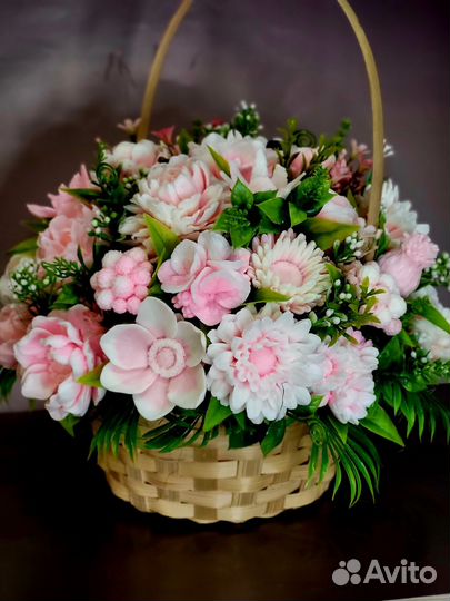 Корзина цветов. Сувенирное мыло