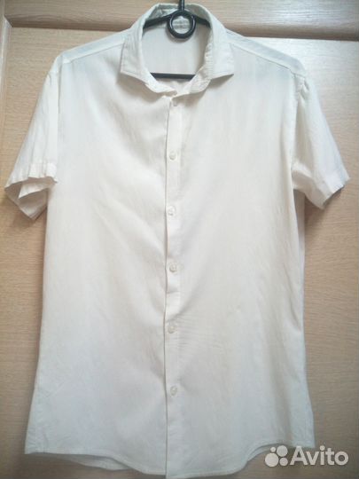 Приталенная тонкая сорочка (стрейч),р-р 42-44