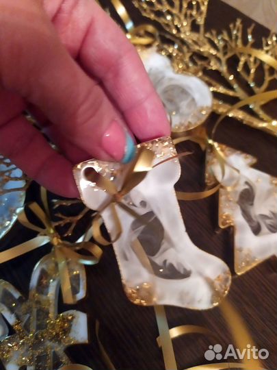 Набор ёлочных игрушек, ручная работа