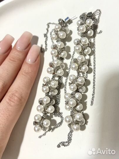 Серьги Caviar с искусственным жемчугом