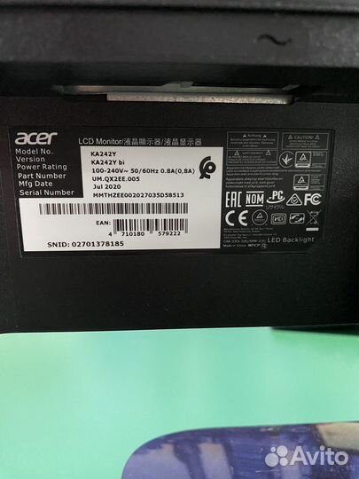 Монитор Acer 24 KA242Y на запчасти
