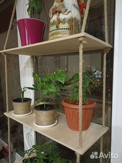 Полка подвесная на окно и стену для цветов