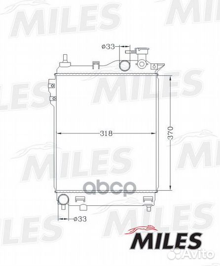 Acrb025 Радиатор hyundai getz 1.1-1.6 02- acrb0