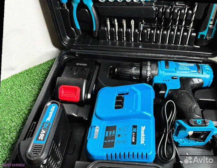 Шуруповерт Makita 26V с набором инструментов (Арт