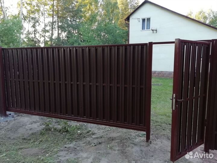 Откатные ворота с установкой