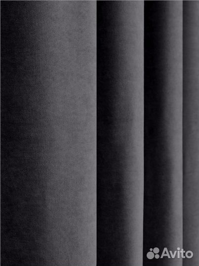 Шторы плотные темно-серые 2 шт