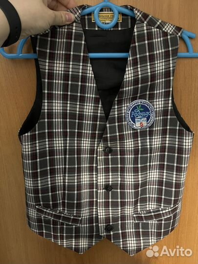 Жилет серая клетка