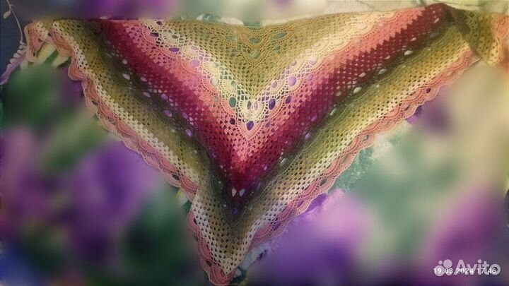 Шаль паутинка треугольная шесть