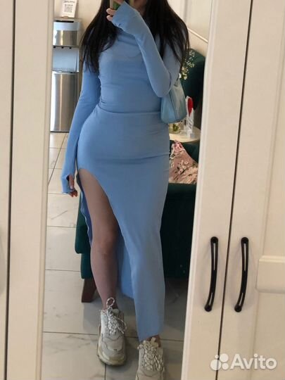 Платье лапша с разрезом