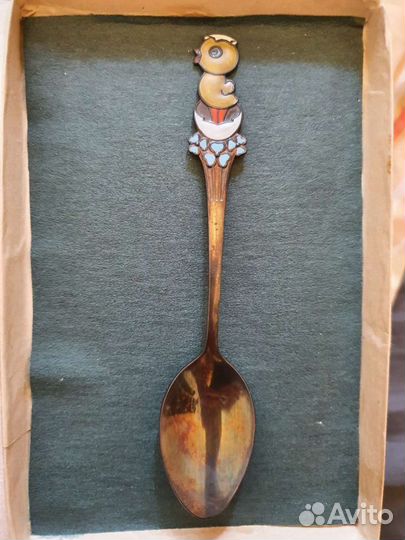 Редкие ложки СССР серебрение эмаль винтаж