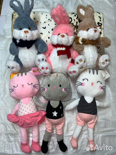 Мягкая игрушка утка Лалафанфан, коты, кролики