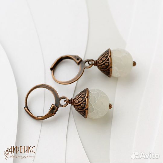 Серьги классические с Агатом