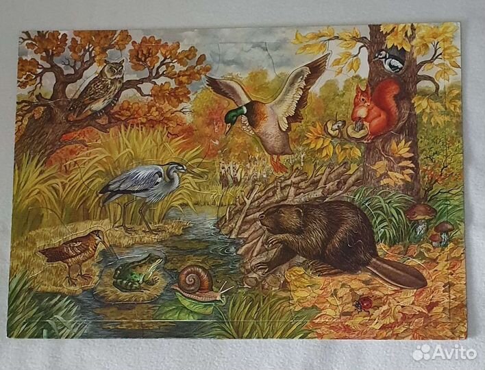 Деревянные, картонные пазлы от 2 лет. Звери.Сказки