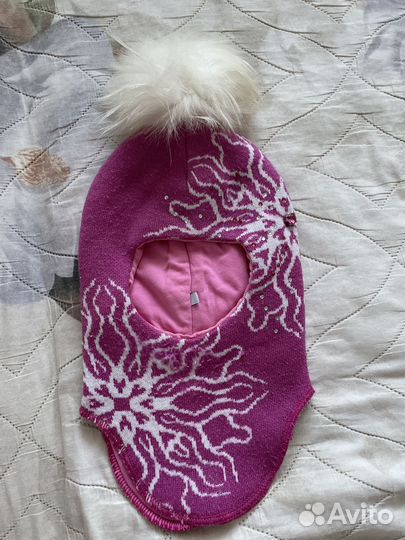 Шапка шлем для девочки зима 50