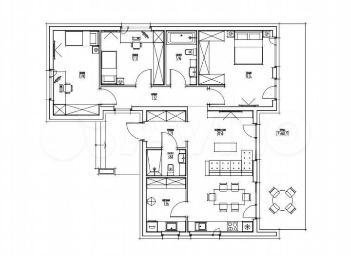 Дом 100 м² на участке 6 сот.