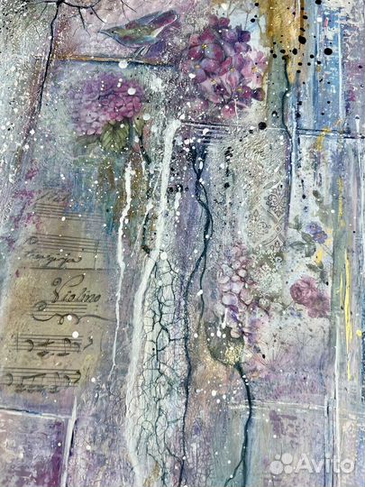 Картина абстрактная, смешанная техника