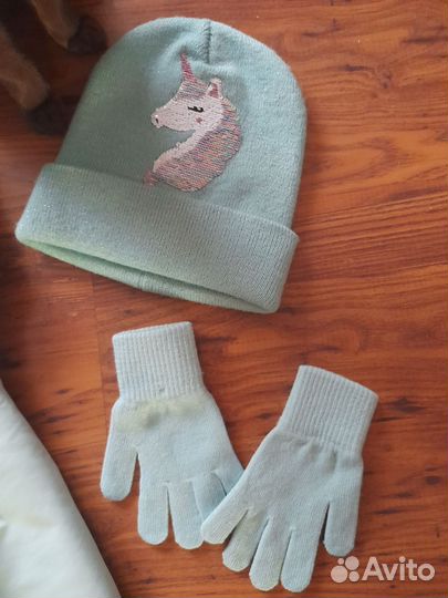 Куртка и шапка демисезон 146