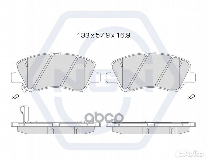Колодки тормозные дисковые керамические перед