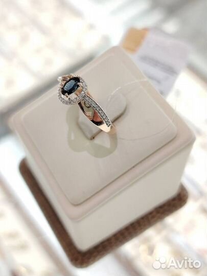 Кольцо с сапфиром и бриллиантами 2,53г 18,5г 585