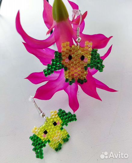 Серьги Дракончики из бисера