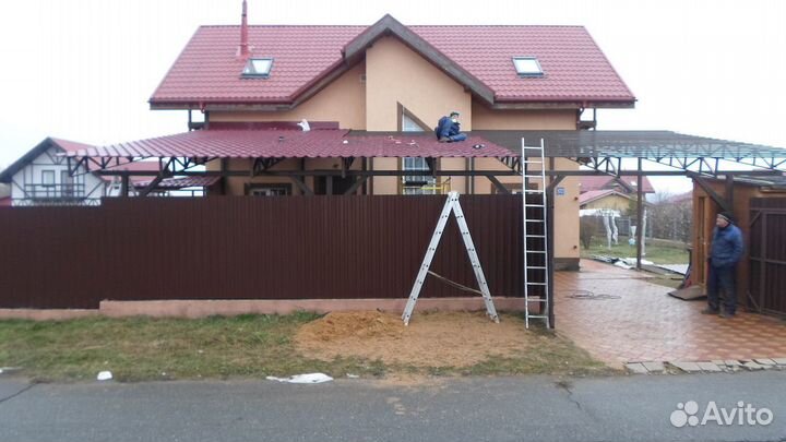 Навесы из металлочерепицы