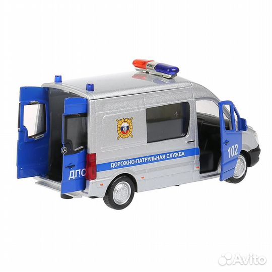 Машина Mercedes-Benz Sprinter Полиция 14 см металл инерция Технопарк sprintervan-14POL-SR