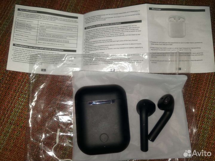 Беспроводные наушники tws i12 с чехлом