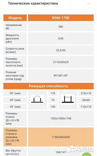 Ленточнопильный станок metal master BSM-170E