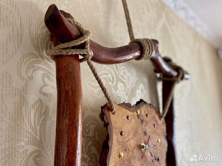 Часы из коряг и дерева, 50*50