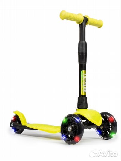 Самокат детский baby (светящиеся колеса) лимонный