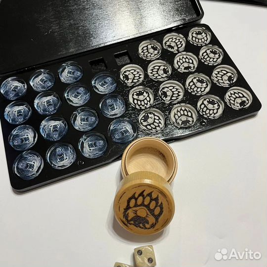 Фишки для, нард в подарочном кейсе